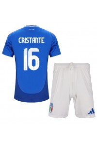 Italia Bryan Cristante #16 Jalkapallovaatteet Lasten Kotipeliasu EM-Kisat 2024 Lyhythihainen (+ Lyhyet housut)